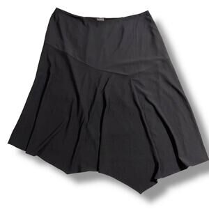 Vince Camuto Womens Asymmetrical Midi A Line Skirt Solid Black Size 20W